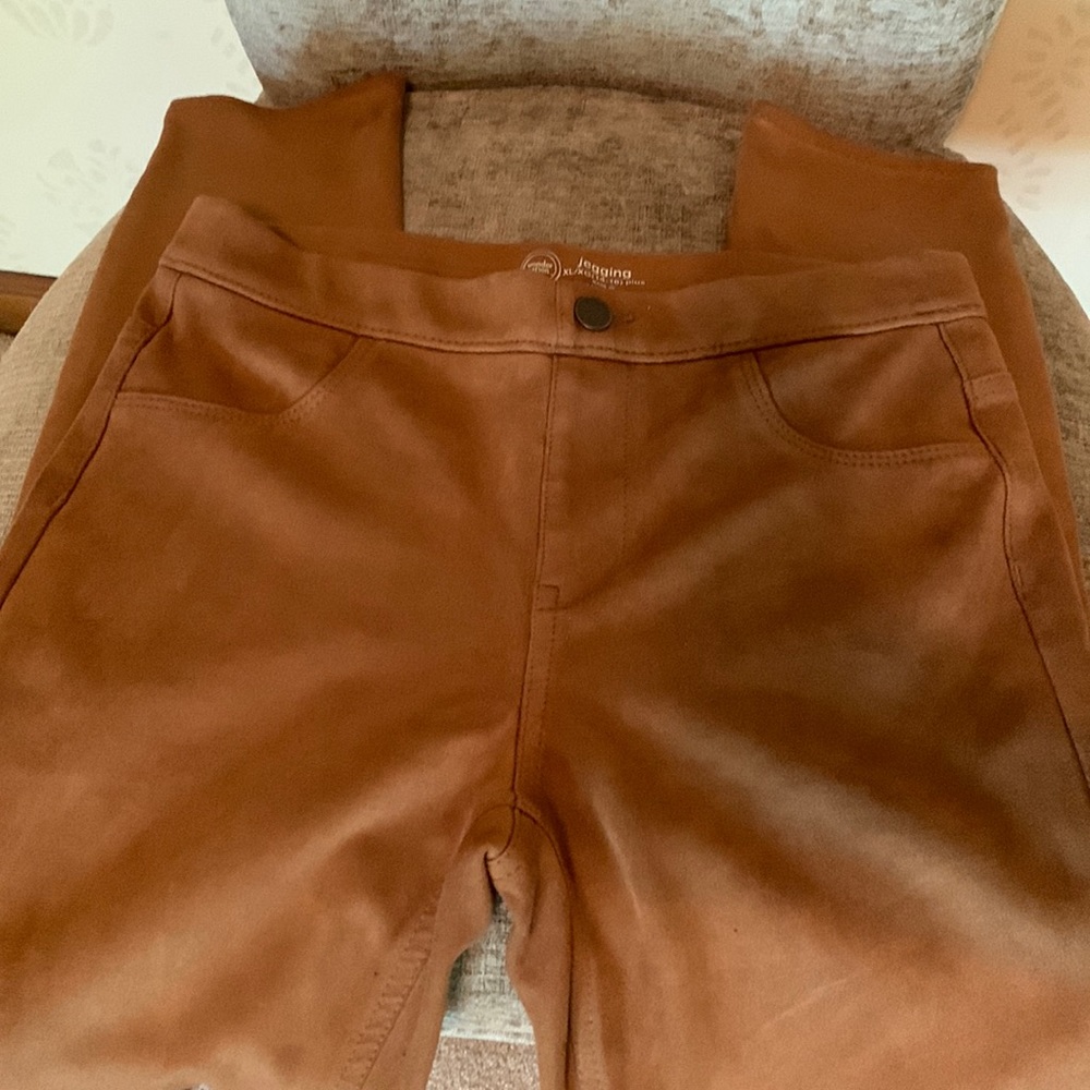 Girls Camel Faux Suede Jegging Wonder Nation XL (14-16) Plus